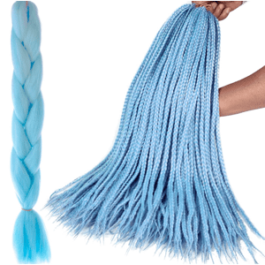 Hőálló, formázható szintetikus hajfonat, farsangra, partikra, leánybúcsúra - 60 cm, kék (BB-10349)