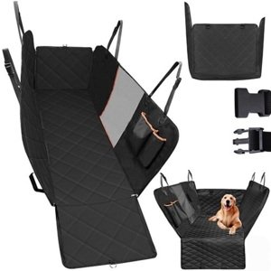 Univerzális, csúszásmentes, vízálló védőhuzat kutyáknak autósülésekre - 140 x 209 cm, fekete színű (BB-5403)