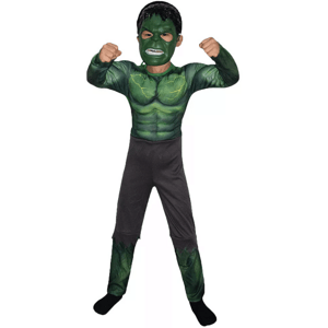 Zöld szörny szuperhős jelmez gyerekeknek - farsangi fiús jelmez S méret, 110-120cm magasságra (BBJ)
