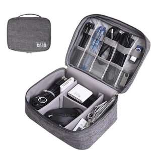 Hordozható, vízálló rendszerező táska - kábeleknek, kütyüknek, töltőknek, kisméretű termékeknek (BB-23172)