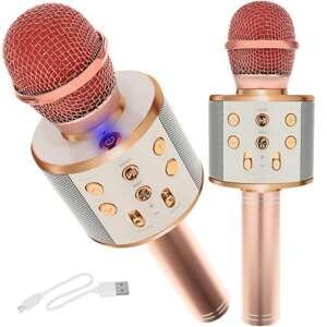 Bluetooth Karaoke mikrofon rózsaszín színű WS-858 (BB-22190)