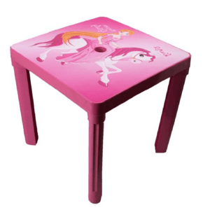 Hercegős rózsaszín színű kisgyermek műanyag asztalka – kertbe, teraszra vagy akár a gyerekszobába (BBJ)
