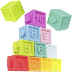Készségfejlesztő szilikon kockák - számoló és építő játék (BB-11402)