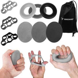9 darabos edzőszalag készlet kéz-, és ujjgyakorlatokhoz - ujjpántok, edzőlabdák és szilikon gyűrűk (BB-15561)