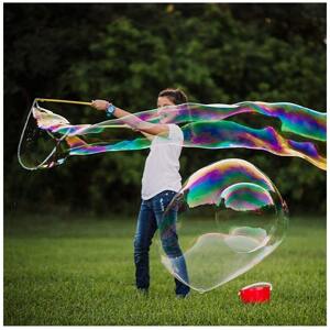 Pálcás buborék készítő szett gigantikus buborékokhoz - 500 ml vízben hígítható buborékfújó koncentrátummal (BBJ)