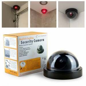 Valósághű biztonsági álkamera piros jelzőfénnyel - elemes, kül- és beltéren is használható (BBL)
