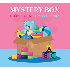 MYSTERY BOX gyerekeknek (0-4 éves kor között) 5+ db meglepetés termék  9990.-Ft