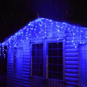 180 LED-es karácsonyi jégcsap fényfüzér 7 m – kék (BBV)
