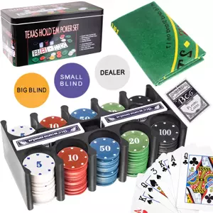 Teljes póker készlet 2 pakli kártyával, 200 zsetonnal, asztali szőnyeggel (BB-0600)