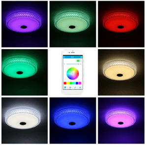 Smart Lamp - Intelligens RGBW mennyezeti lámpa Bluetooth-os hangszóróval, 3000-6500K (BBJH)