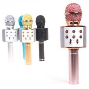 Bluetooth Karaoke mikrofon ezüst színű WS-858 (BB-22188)