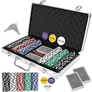 Póker készlet 300 zsetonnal, 2 pakli kártyával fém bőröndben (BB-9554)