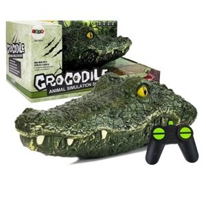 Távirányítós akkus krokodil játék - vízből kibukkanó élethű krokodilfej csínytevéshez (BBJ)