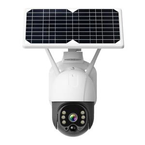 Időjárásálló, napelemes biztonsági kamera - 4G 1080p újratölthető akkumulátoros kamera éjszakai látással, kétirányú PTZ (BBV)