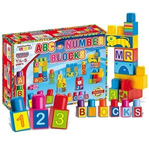 Maxi blocks 64 db-os óriás lego készlet felragasztható betűkkel és számokkal - 1,5 éves kortól (BBJ)