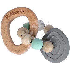 Fa csörgő Baby Pure Grasping Toy Eichhorn szilikon karikákkal 3 hó-tól EH5714