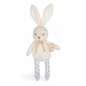 Plüss nyuszi baba Doll Rattle Mini Perle Kaloo krémszínű 17 cm pihe-puha lágy csörgővel 0 hó-tól