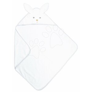 Fürdőlepedő kapucnival legkisebbeknek Nyuszi My Rabbit Bath Towel Perle Kaloo fehér 75*75 cm lágy puha anyagból 0 hó-tól