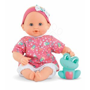 Játékbaba fürdéshez Baby Bath Océane Mon Premiere Corolle kék pislogó szemekkel és békával 30 cm 18 hó-tól