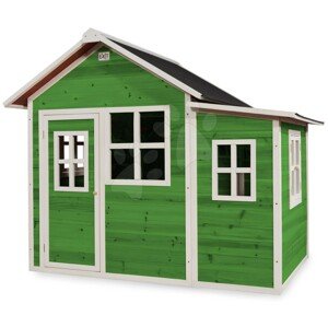 Házikó cédrusból Loft 150 Green Exit Toys tágas vízhatlan tetővel zöld