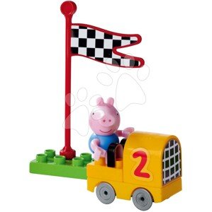 Építőjáták Peppa Pig Starter Set PlayBig Bloxx BIG figura versenyautóval 1,5-5 évesnek