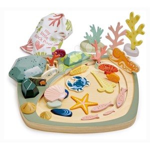 Fa készségfejlesztő építőjáték tenger világa My Little Rock Pool Tender Leaf Toys 33 részes textil táskában 3 évtől TL8486