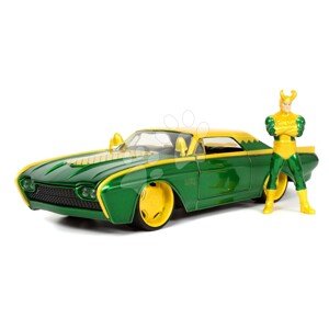 Kisautó Marvel Ford Thunderbird Jada fém nyitható részekkel és Loki figurával hossza 22 cm 1:24