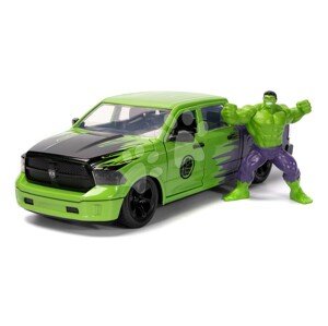 Kisautó Marvel 2014 Ram 1500 Jada fém nyitható részekkel és Hulk figurával hossza 20 cm 1:24
