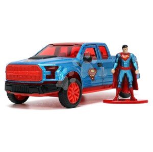 Kisautó DC Ford F 150 Raptor 2017 Jada fém nyitható ajtókkal és Superman figurával hossza 13 cm 1:32