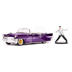 Kisautó Cadillac Eldorado 1956 Jada fém nyitható részekkel és Elvis Presley figurával hossza 20 cm 1:24