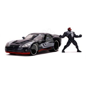Kisautó Dodge Viper SRT10 Marvel Jada fém nyitható részekkel és Venom figura hossza 19 cm 1:24 JA3225015