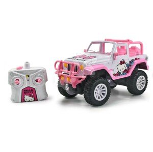 Távirányítós kisautó RC Jeep Wrangler Hello Kitty Jada rózsaszín matricákkal hossza 30 cm 1:16 JA3246002